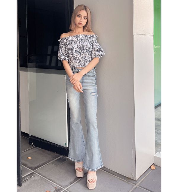 GYDA「2WAYギャザーオフショル コルセットブラウス」|シャツ・ブラウス|