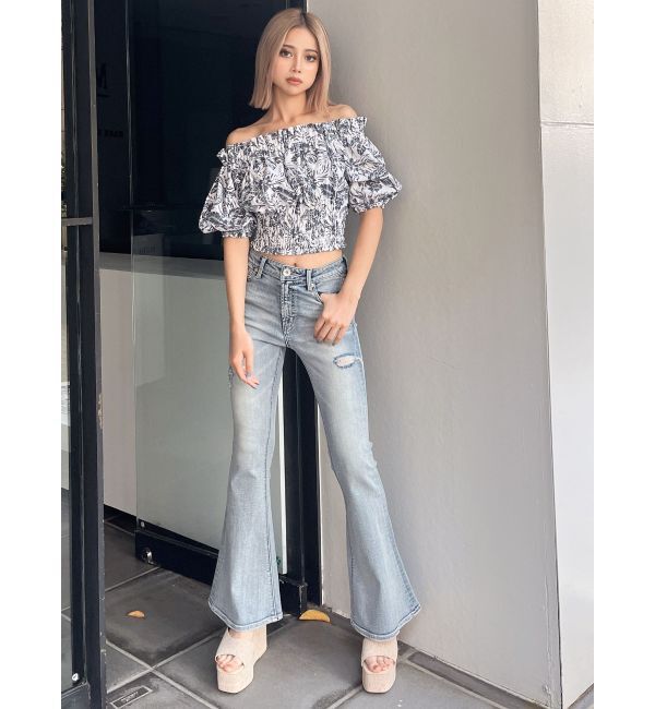 GYDA「2WAYギャザーオフショル コルセットブラウス」|シャツ・ブラウス|