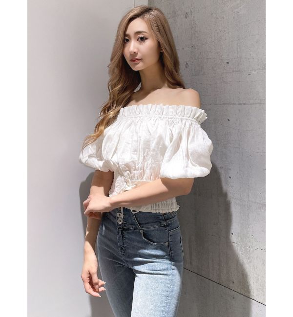 GYDA「2WAYギャザーオフショル コルセットブラウス」|シャツ・ブラウス|