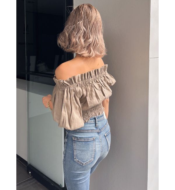 GYDA「2WAYギャザーオフショル コルセットブラウス」|シャツ・ブラウス|