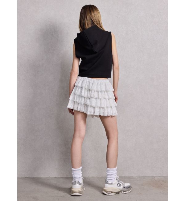 GYDA「Mix material フリルデザインショートパンツ」|その他|