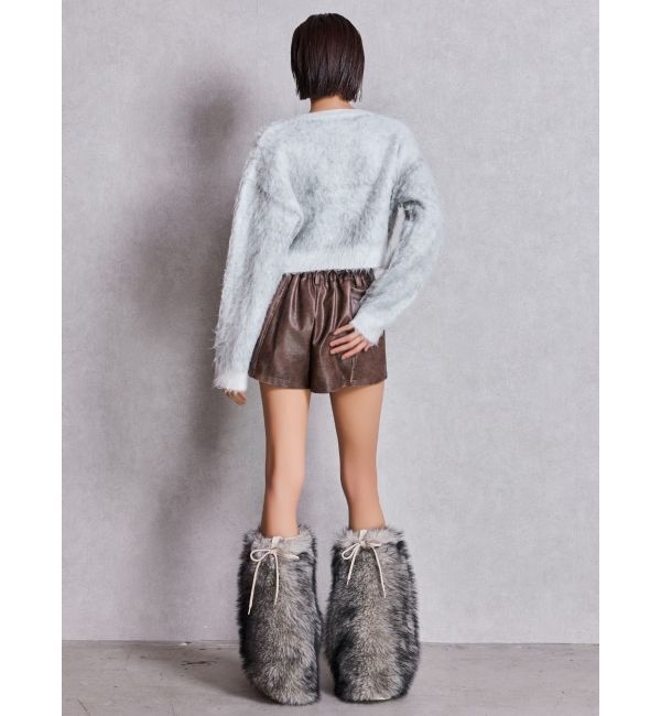 GYDA「フェイクレザーレイヤーショートパンツ」|その他|