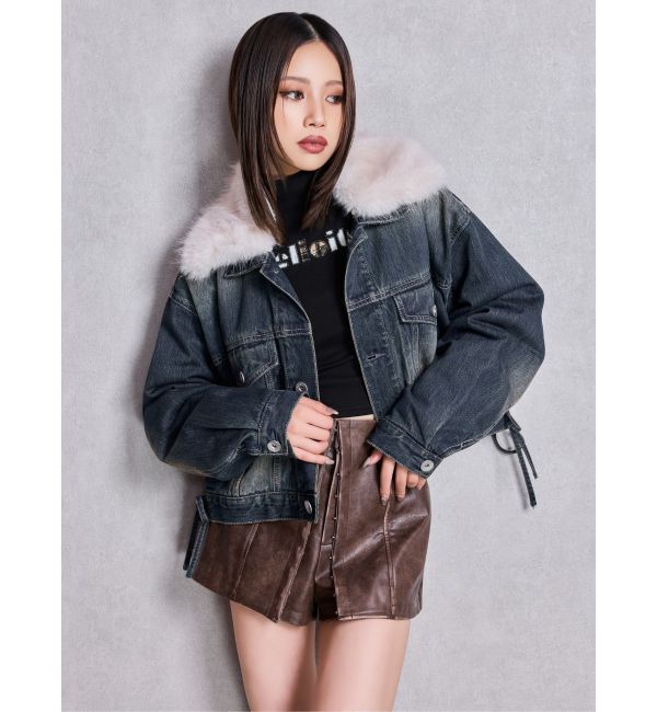 GYDA「フェイクレザーレイヤーショートパンツ」|その他|