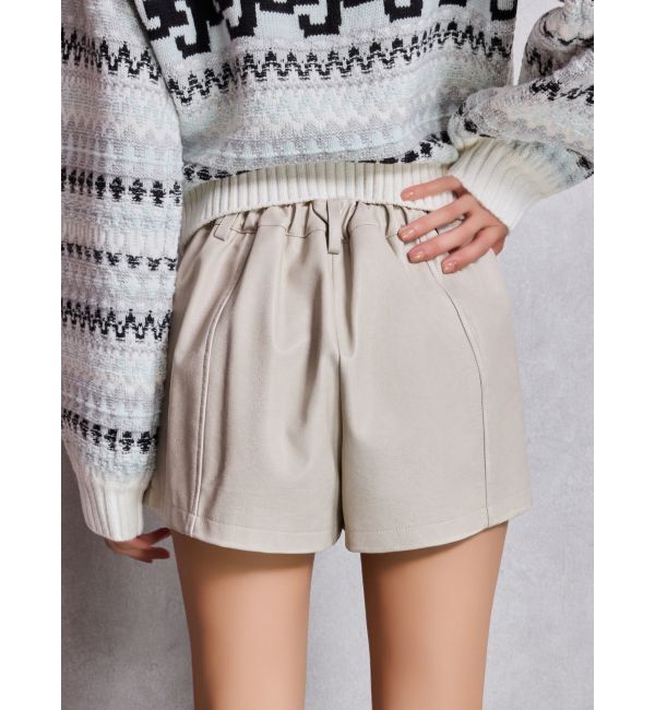 GYDA「フェイクレザーレイヤーショートパンツ」|その他|