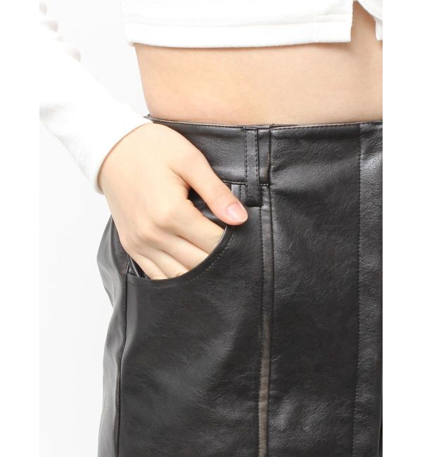 GYDA「フェイクレザーレイヤーショートパンツ」|その他|