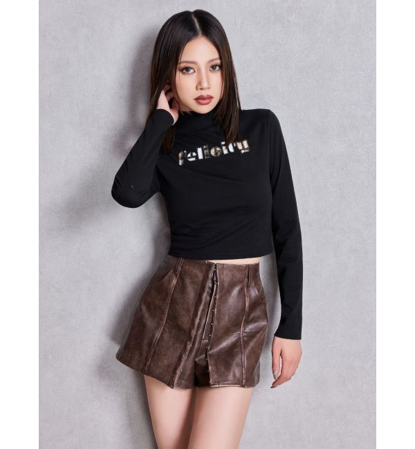 GYDA「フェイクレザーレイヤーショートパンツ」|その他|