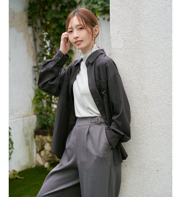 ikka「セルロース／デニムポケ付きシャツ」|シャツ・ブラウス|