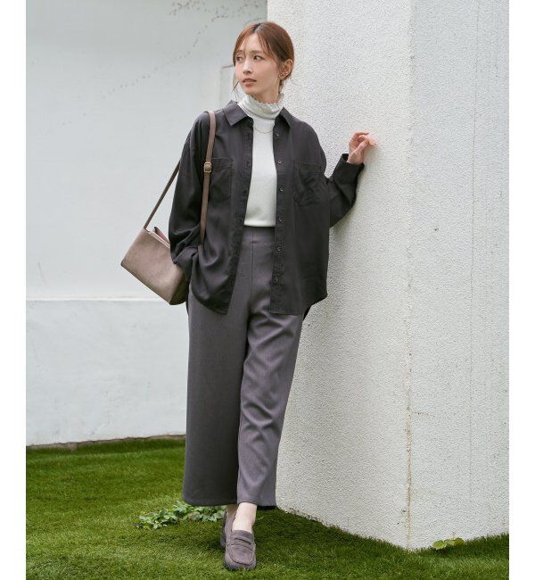 ikka「セルロース／デニムポケ付きシャツ」|シャツ・ブラウス|