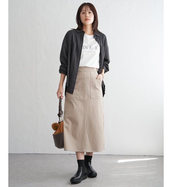 ikka「セルロース／デニムポケ付きシャツ」|シャツ・ブラウス|