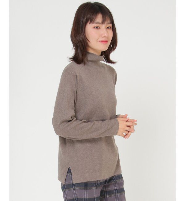 Lbc with Life「14Gスリットタートルニット」|カーディガン|ベージュ