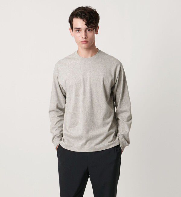 UNITED ARROWS「SARROWS オーガニックコットン クルーネック ロングスリーブ Tシャツ」|Tシャツ・カットソー|MD.GRAY