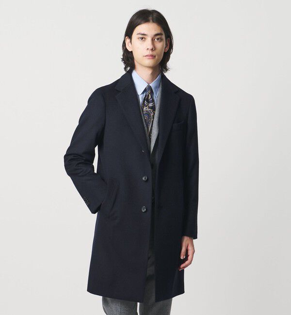 UNITED ARROWS「ウール カシミヤ ビーバーチェスターコート」|チェスターコート|NAVY