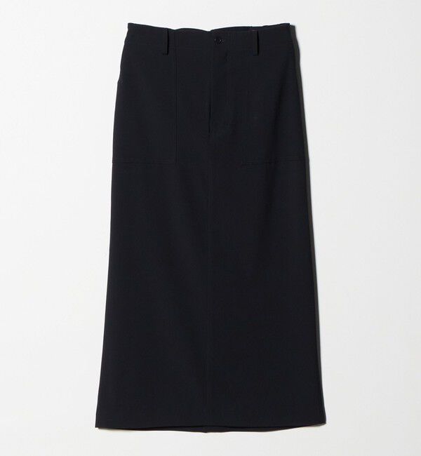 UNITED ARROWS「アセテートポリエステル ベイカースカート」|タイト|NAVY