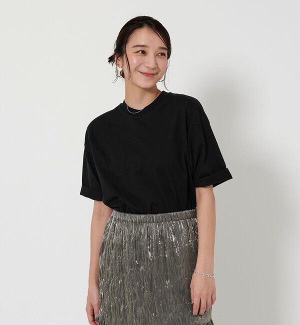 BEAUTY&YOUTH UNITED ARROWS「【WEB限定】ロールアップ ワイド テーパード Tシャツ -MADE IN JAPAN-」|Tシャツ・カットソー|