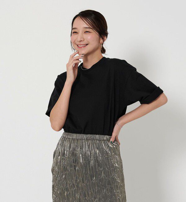 BEAUTY&YOUTH UNITED ARROWS「【WEB限定】ロールアップ ワイド テーパード Tシャツ -MADE IN JAPAN-」|Tシャツ・カットソー|