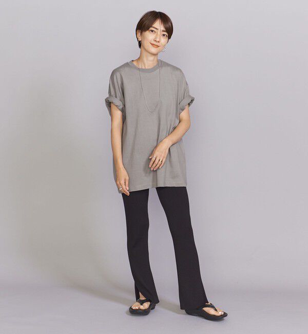 BEAUTY&YOUTH UNITED ARROWS「【WEB限定】ロールアップ ワイド テーパード Tシャツ -MADE IN JAPAN-」|Tシャツ・カットソー|