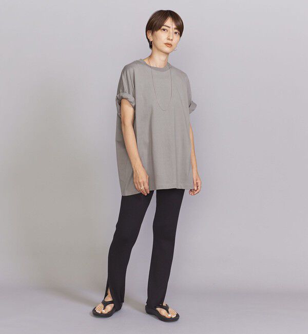 BEAUTY&YOUTH UNITED ARROWS「【WEB限定】ロールアップ ワイド テーパード Tシャツ -MADE IN JAPAN-」|Tシャツ・カットソー|