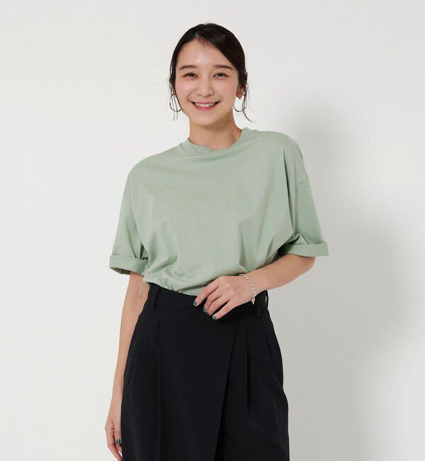 BEAUTY&YOUTH UNITED ARROWS「【WEB限定】ロールアップ ワイド テーパード Tシャツ -MADE IN JAPAN-」|Tシャツ・カットソー|