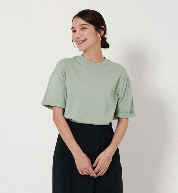 BEAUTY&YOUTH UNITED ARROWS「【WEB限定】ロールアップ ワイド テーパード Tシャツ -MADE IN JAPAN-」|Tシャツ・カットソー|