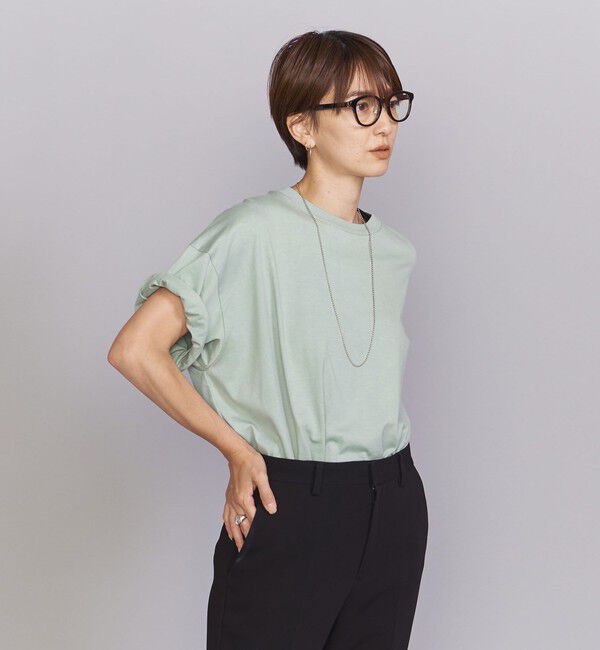 BEAUTY&YOUTH UNITED ARROWS「【WEB限定】ロールアップ ワイド テーパード Tシャツ -MADE IN JAPAN-」|Tシャツ・カットソー|