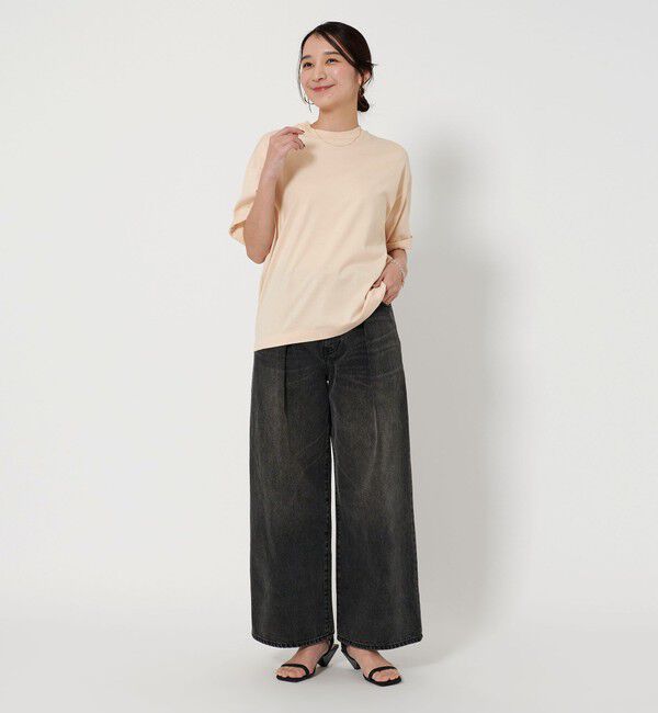 BEAUTY&YOUTH UNITED ARROWS「【WEB限定】ロールアップ ワイド テーパード Tシャツ -MADE IN JAPAN-」|Tシャツ・カットソー|