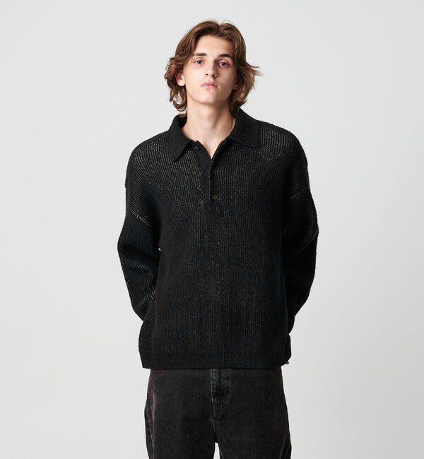 MONKEY TIME「ループヤーン プレーティング ポロシャツ」|ニット・セーター|