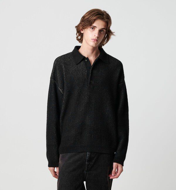 MONKEY TIME「ループヤーン プレーティング ポロシャツ」|ニット・セーター|