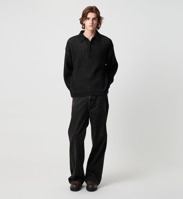 MONKEY TIME「ループヤーン プレーティング ポロシャツ」|ニット・セーター|