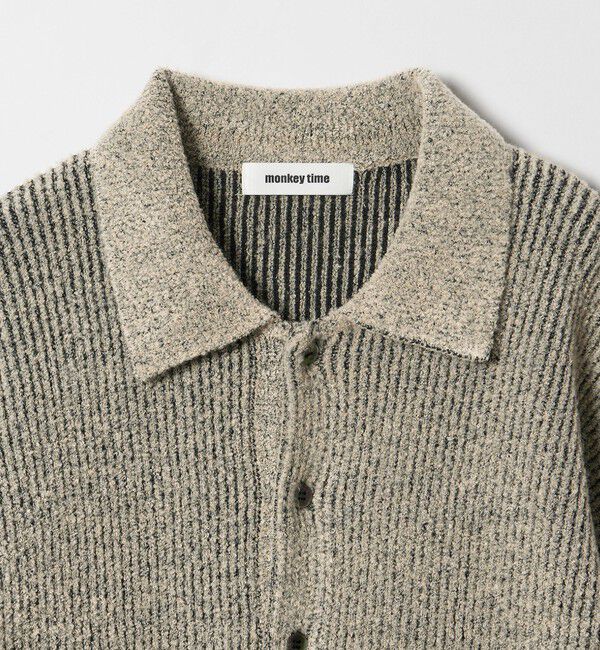 MONKEY TIME「ループヤーン プレーティング ポロシャツ」|ニット・セーター|