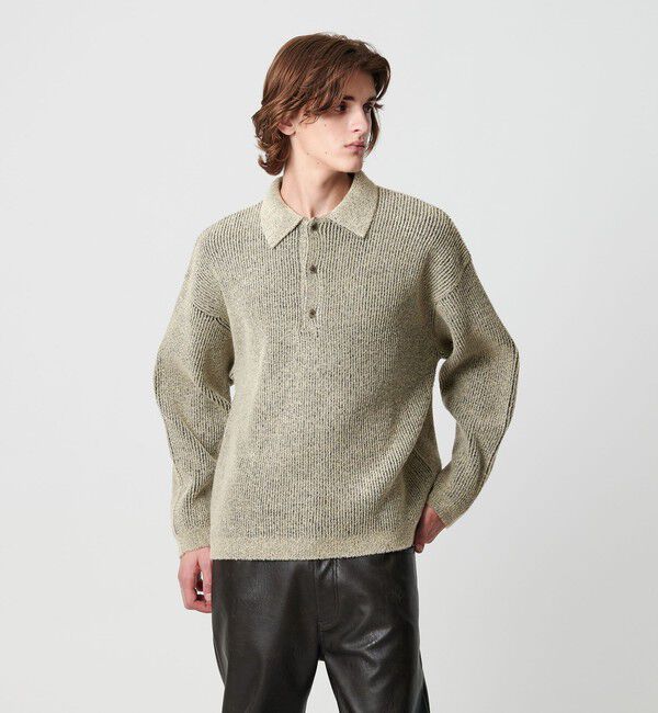 MONKEY TIME「ループヤーン プレーティング ポロシャツ」|ニット・セーター|