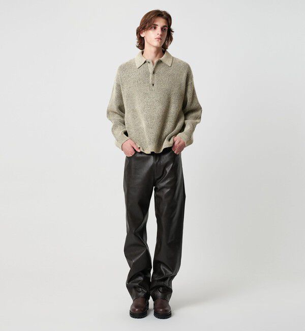 MONKEY TIME「ループヤーン プレーティング ポロシャツ」|ニット・セーター|