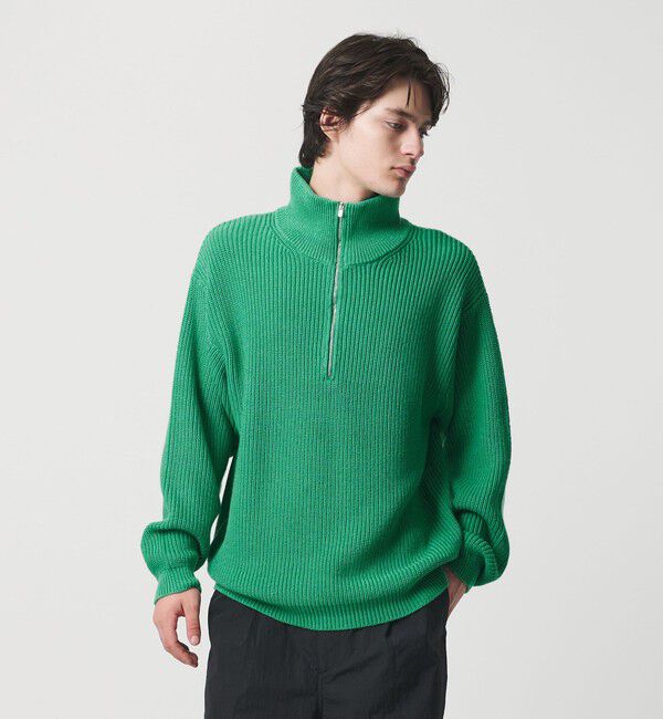 MONKEY TIME「バルキー アゼ ハーフジップ ニット」|ニット・セーター|
