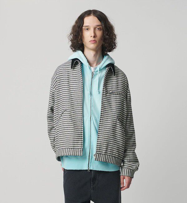 MONKEY TIME「チェック ジップ ワーク ジャケット」|その他|BLACK