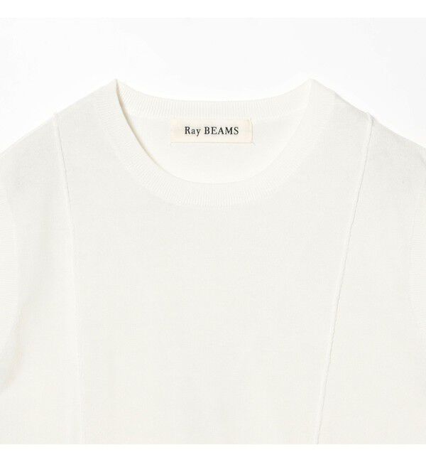 Ray BEAMS 「シアー ペプラム クルーネック ノースリーブ ニット」|ニット・セーター|