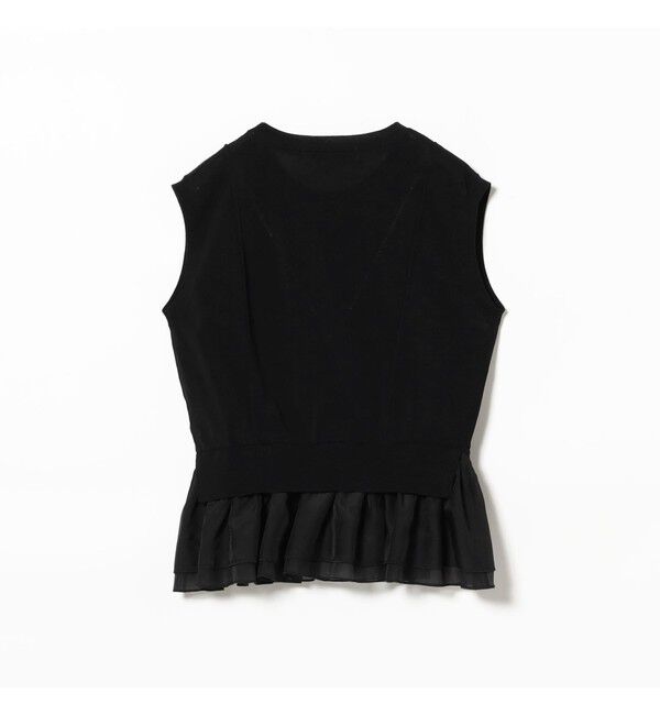 Ray BEAMS 「シアー ペプラム クルーネック ノースリーブ ニット」|ニット・セーター|