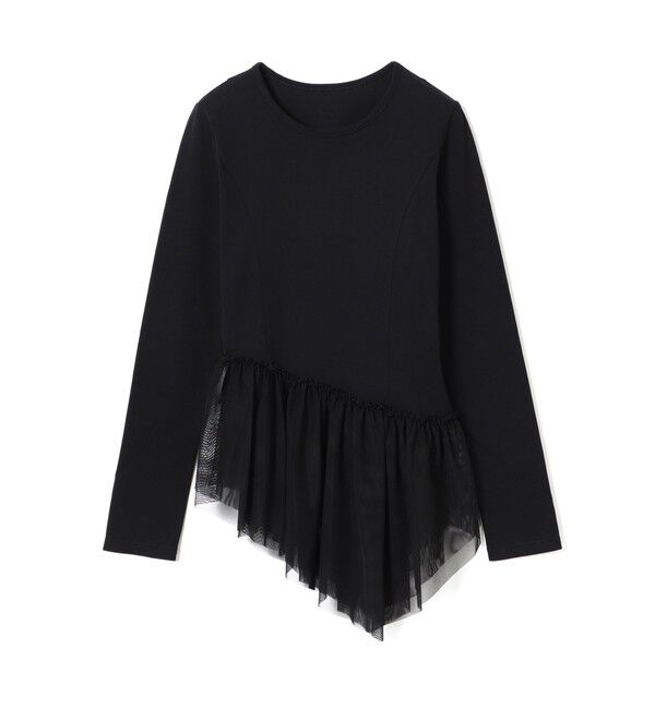 Ray BEAMS 「チュール キリカエ アシンメトリー ヘム Tシャツ」|Tシャツ・カットソー|