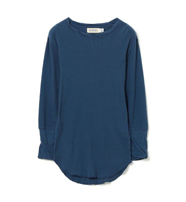BEAMSBOY「リブ クルー 3/4」|Tシャツ・カットソー|BLUE