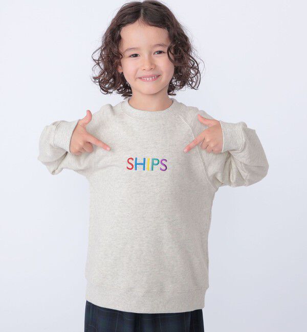 SHIPS KIDS「SHIPS KIDS:100～130cm / 刺繍 ロゴ ラグラン スウェット」|スウェット・ジャージ|