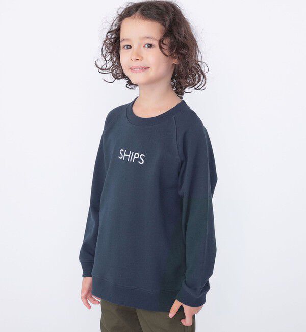 SHIPS KIDS「SHIPS KIDS:100～130cm / 刺繍 ロゴ ラグラン スウェット」|スウェット・ジャージ|