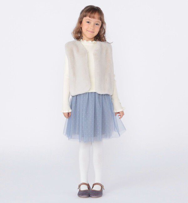 SHIPS KIDS「SHIPS KIDS:100～120cm /〈手洗い可能〉フリル リブ ニット」|Tシャツ・カットソー|