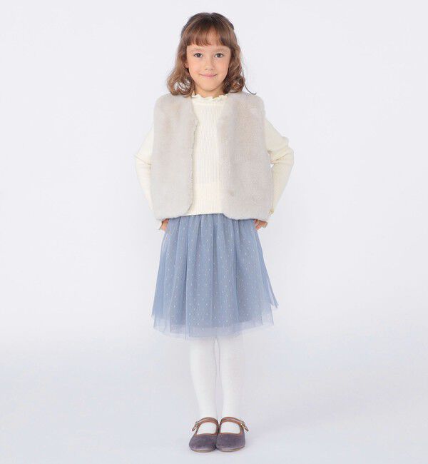 SHIPS KIDS「SHIPS KIDS:100～120cm /〈手洗い可能〉フリル リブ ニット」|Tシャツ・カットソー|