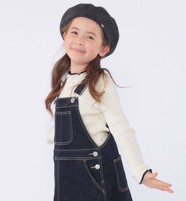 SHIPS KIDS「SHIPS KIDS:100～120cm /〈手洗い可能〉フリル リブ ニット」|Tシャツ・カットソー|