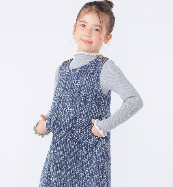 SHIPS KIDS「SHIPS KIDS:100～120cm /〈手洗い可能〉フリル リブ ニット」|Tシャツ・カットソー|