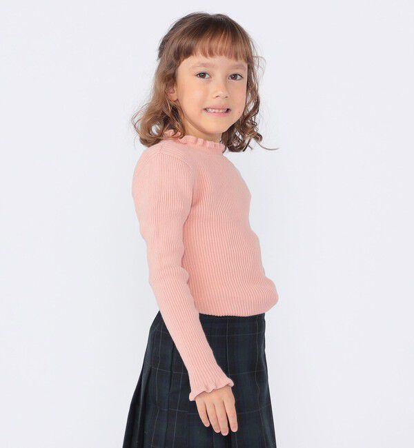 SHIPS KIDS「SHIPS KIDS:100～120cm /〈手洗い可能〉フリル リブ ニット」|Tシャツ・カットソー|