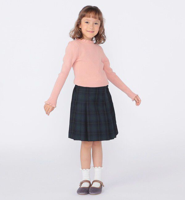 SHIPS KIDS「SHIPS KIDS:100～120cm /〈手洗い可能〉フリル リブ ニット」|Tシャツ・カットソー|