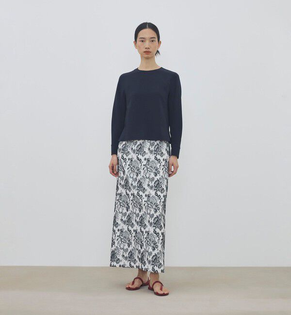 DES PRES「マリンレースエンブロイダリー エラスティックスカート」|タイト|