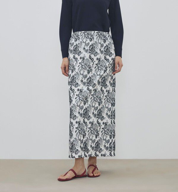 DES PRES「マリンレースエンブロイダリー エラスティックスカート」|タイト|