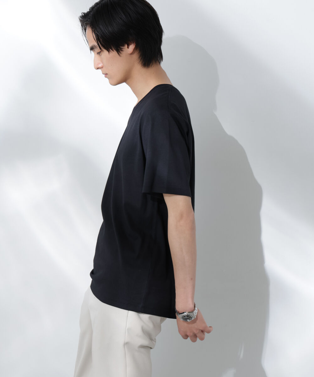 nano･universe「WEB限定/Anti Soaked(R) 汗染み防止 Vネック レギュラーシルエットTシャツ」|Tシャツ・カットソー|