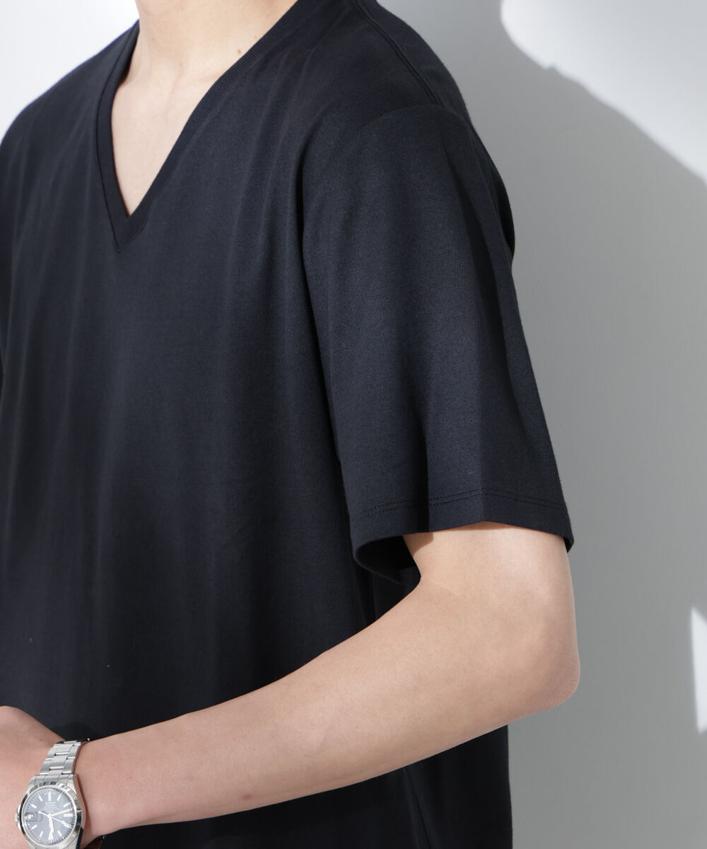 nano･universe「WEB限定/Anti Soaked(R) 汗染み防止 Vネック レギュラーシルエットTシャツ」|Tシャツ・カットソー|