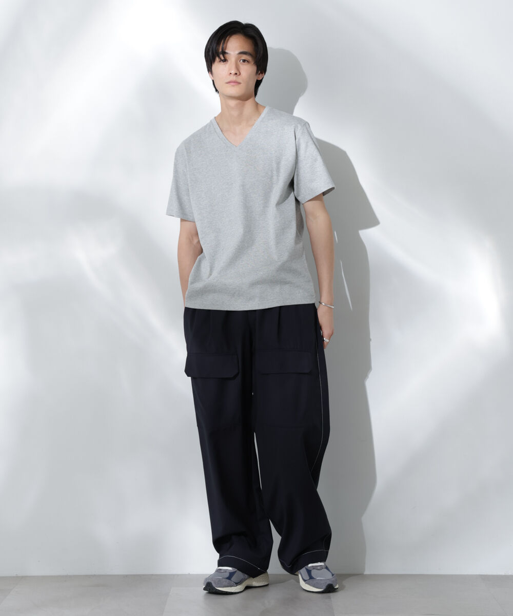 nano･universe「WEB限定/Anti Soaked(R) 汗染み防止 Vネック レギュラーシルエットTシャツ」|Tシャツ・カットソー|